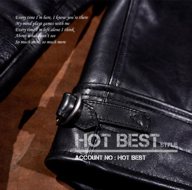 レア 1.5mm  黒芯カウハイド 30年代 トラッカースタイル メンズ シングル ライダース レザージャケット 牛革