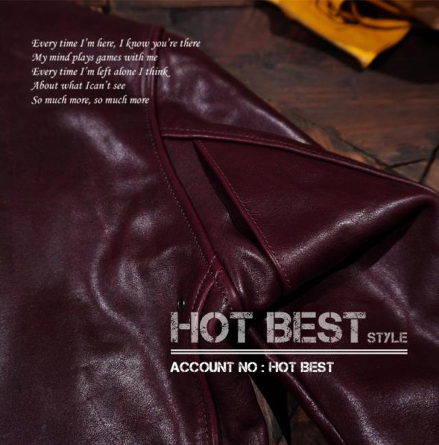 レア色 1.5mm レッド ホースハイド 30年代 トラッカースタイル メンズ 革ジャン シングル ライダース レザージャケット 馬革