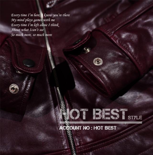 レア色 1.5mm レッド ホースハイド 30年代 トラッカースタイル メンズ 革ジャン シングル ライダース レザージャケット 馬革