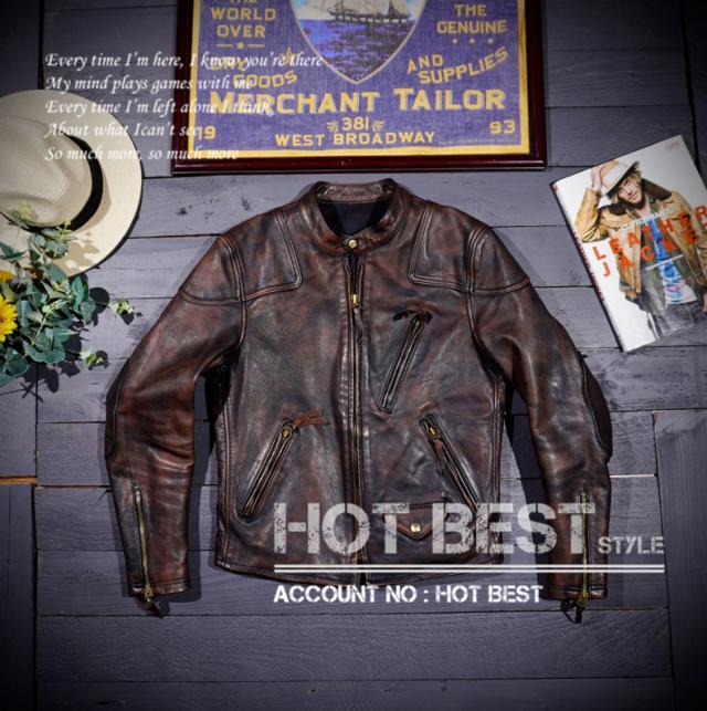 シングルライダース馬革ビンテージ M