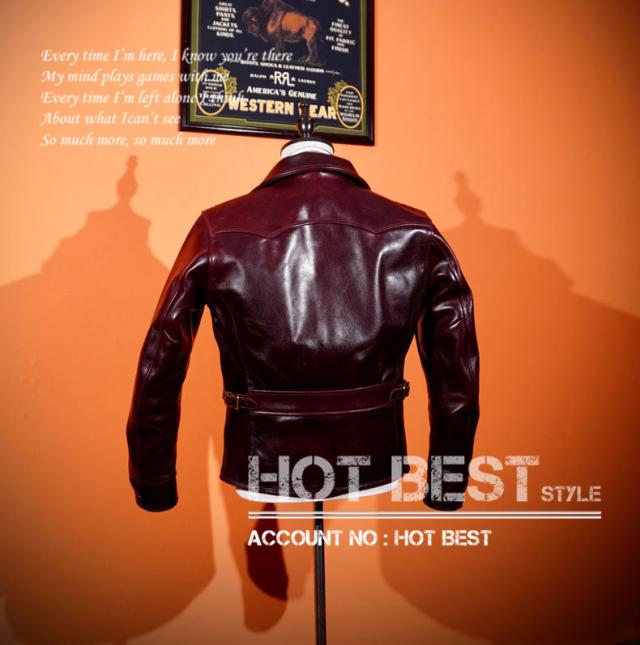 1.3mm ホースハイド 30年代 トラッカースタイル メンズ 革ジャン シングルライダース オイルワックス レザージャケット 馬革