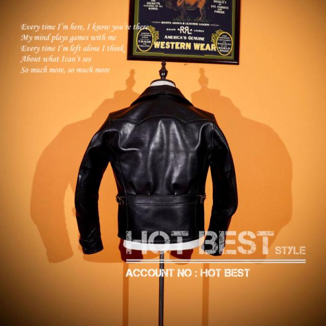 1.3mm 茶芯ホースハイド 30年代 トラッカースタイル メンズ 革ジャン シングルライダース オイルワックス レザージャケット 馬革