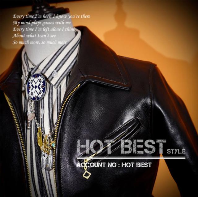 1.3mm 茶芯ホースハイド 30年代 トラッカースタイル メンズ 革ジャン シングルライダース オイルワックス レザージャケット 馬革