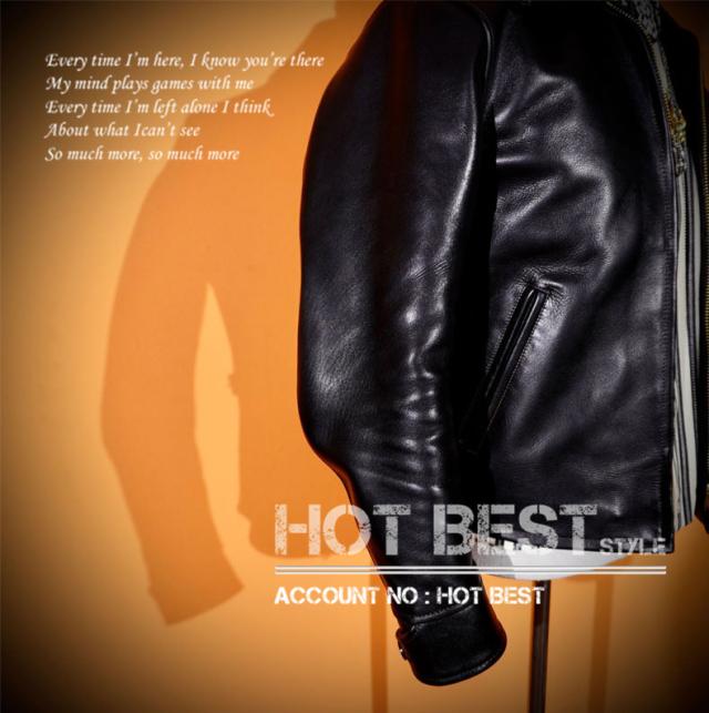 1.3mm 茶芯ホースハイド 30年代 トラッカースタイル メンズ 革ジャン シングルライダース オイルワックス レザージャケット 馬革