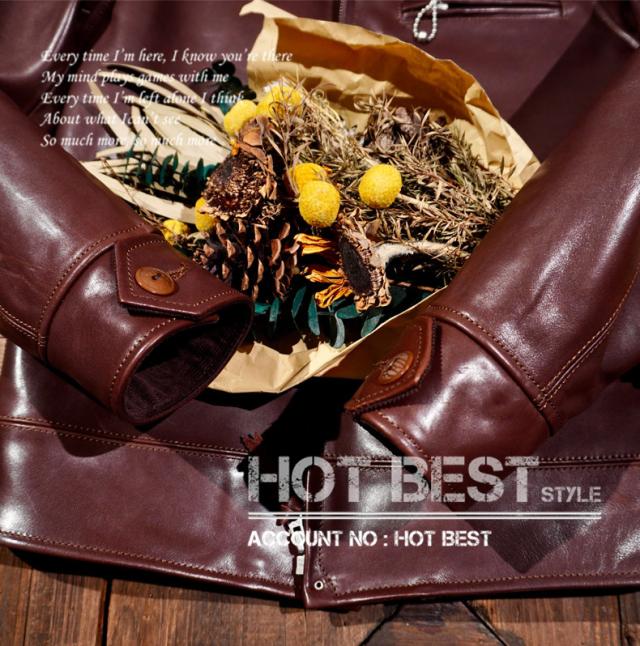 1.3mm ホースハイド 30年代 トラッカースタイル メンズ 革ジャン シングルライダース オイルワックス レザージャケット 馬革