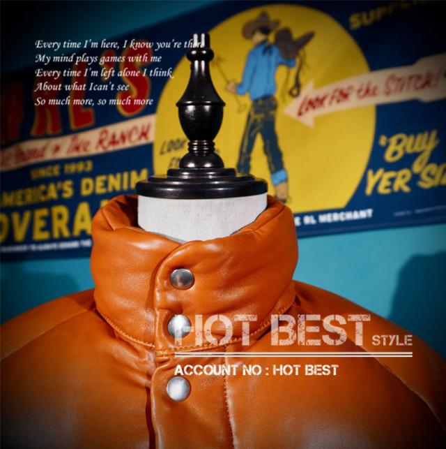 最高峰メンズ 本革 シープスキン 冬の定番 HERO オレンジ イタリアン