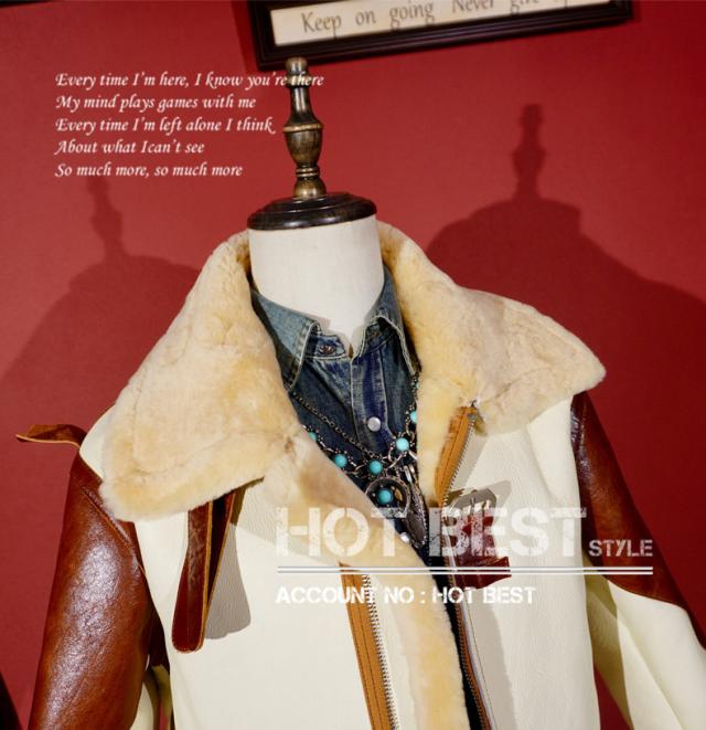 ホースハイド&シープスキン 本革 メンズ 復刻40年代 TYPE B-3 ムートン