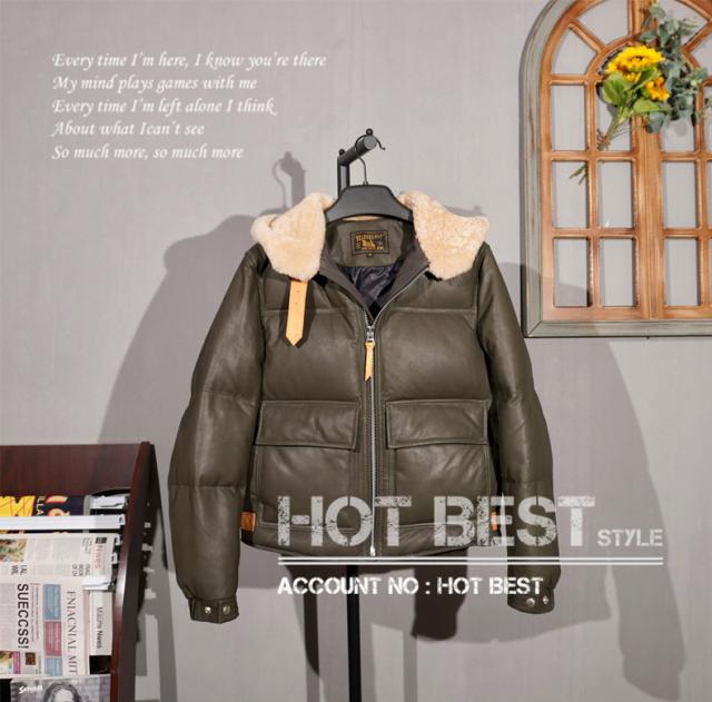 シープスキン フーデッド レザーダウンジャケット パーカー フード イタリアンレザー ラム 羊革