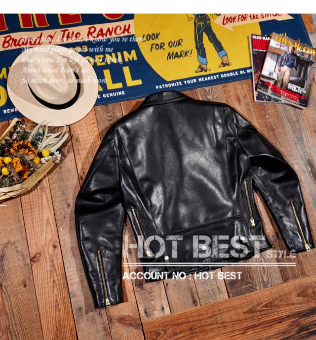 黒芯カウハイド 50's ダブルライダース レザージャケット ブラック Lサイズ(38) Dポケット タンニンなめし ピグメント J-24タイプ 牛革 1.3mm 黒芯カウハイド 50年代 ダブルライダース レザージャケット D