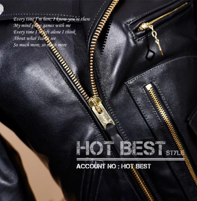 1.3mm 黒芯カウハイド 50年代 ダブルライダース レザージャケット Dポケット タンニンなめし ピグメント J-24タイプ 牛革