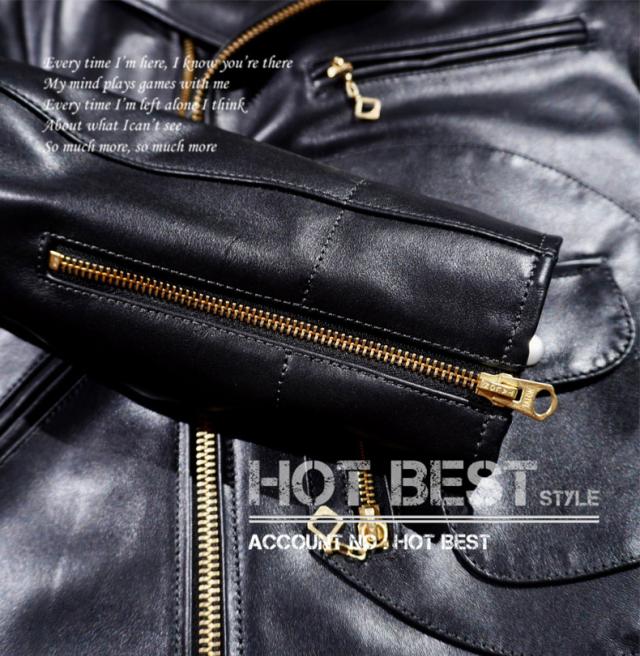 1.3mm 黒芯カウハイド 50年代 ダブルライダース レザージャケット Dポケット タンニンなめし ピグメント J-24タイプ 牛革