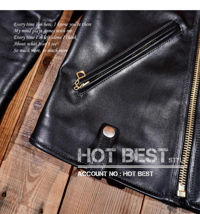 1.3mm 黒芯カウハイド 50年代 ダブルライダース レザージャケット Dポケット タンニンなめし ピグメント J-24タイプ 牛革