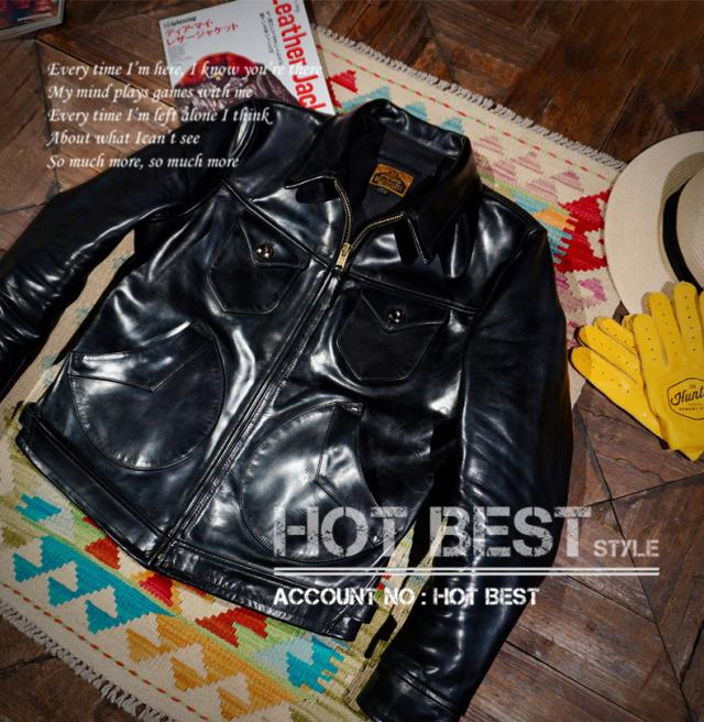 1.5mm 黒芯ホースハイド 30年代スタイル メンズ 革ジャン シングルライダース レザージャケット トスカーナ植物鞣し革 馬革