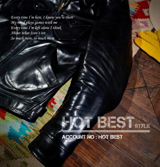 1.5mm 黒芯ホースハイド 30年代スタイル メンズ 革ジャン シングルライダース レザージャケット トスカーナ植物鞣し革 馬革