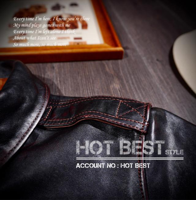 1.5mm 茶芯ホースハイド復刻40s USAF TYPE A-2 V. HILTS フライトジャケット WWII 1942 大脱走-オイルレザー  馬革