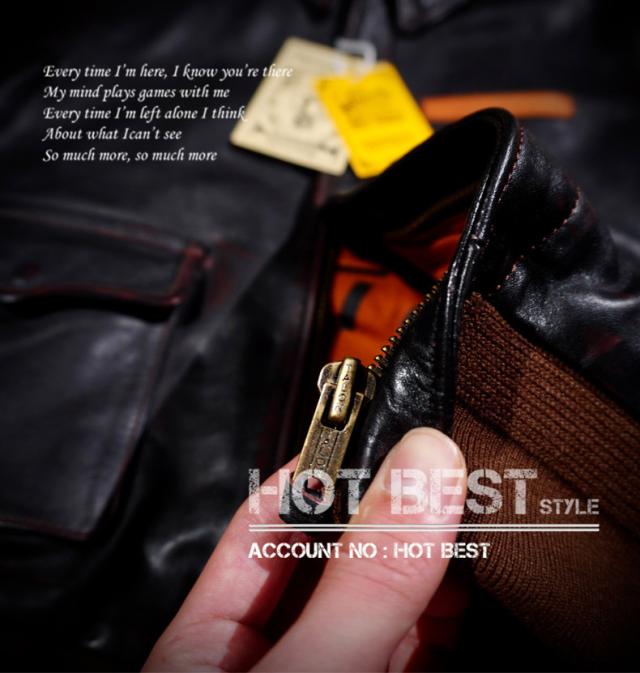 1.5mm 茶芯ホースハイド復刻40s USAF TYPE A-2 V. HILTS フライトジャケット WWII 1942 大脱走-オイルレザー  馬革