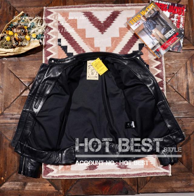 1.3mm カウハイド 50s パテッド シングルライダース メンズ 革ジャン レザージャケットPADDED タンニンなめし牛革