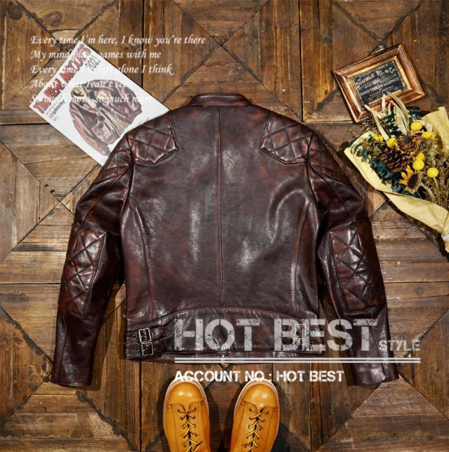 1.3mm 茶芯カウハイド 50s パテッド シングルライダース メンズ 革ジャン レザージャケットPADDED 牛革