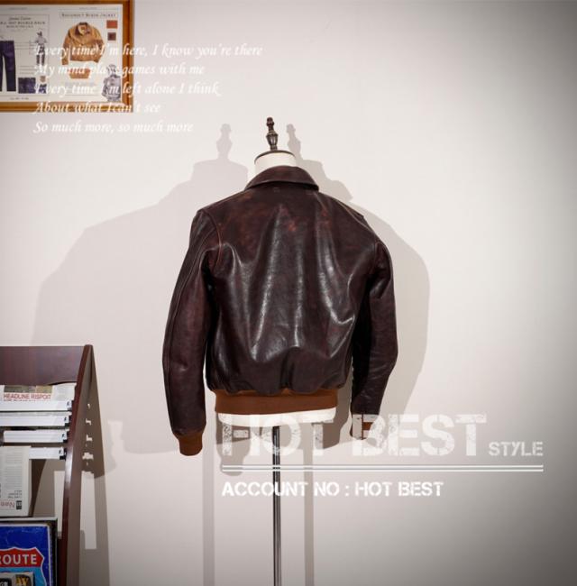 1.3mm 茶芯カウハイド ヴィンテージ加工  復刻40s USAF TYPE A-2 V. HILTS フライトジャケット WWII 1942 大脱走 オイルレザー 牛革