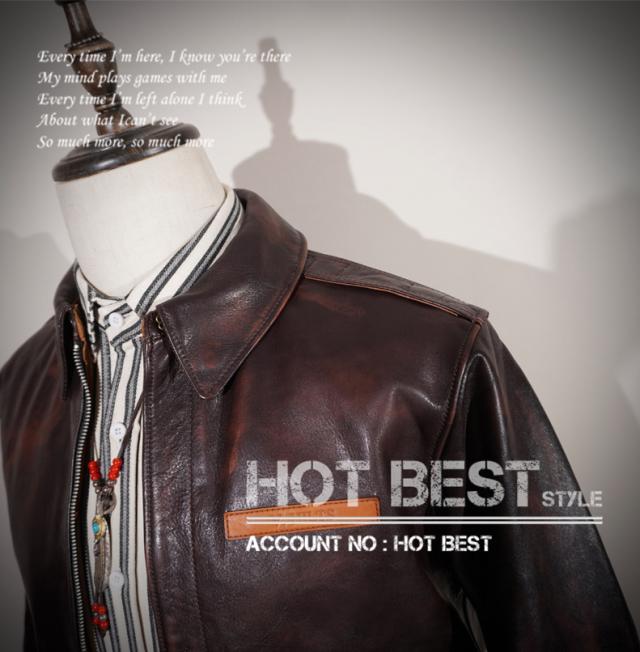 1.3mm 茶芯カウハイド ヴィンテージ加工  復刻40s USAF TYPE A-2 V. HILTS フライトジャケット WWII 1942 大脱走 オイルレザー 牛革