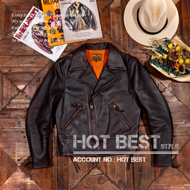 最高級 1.8mm カウハイド 復刻30年代スタイル メンズ 革ジャン シングルライダース レザージャケット 牛革