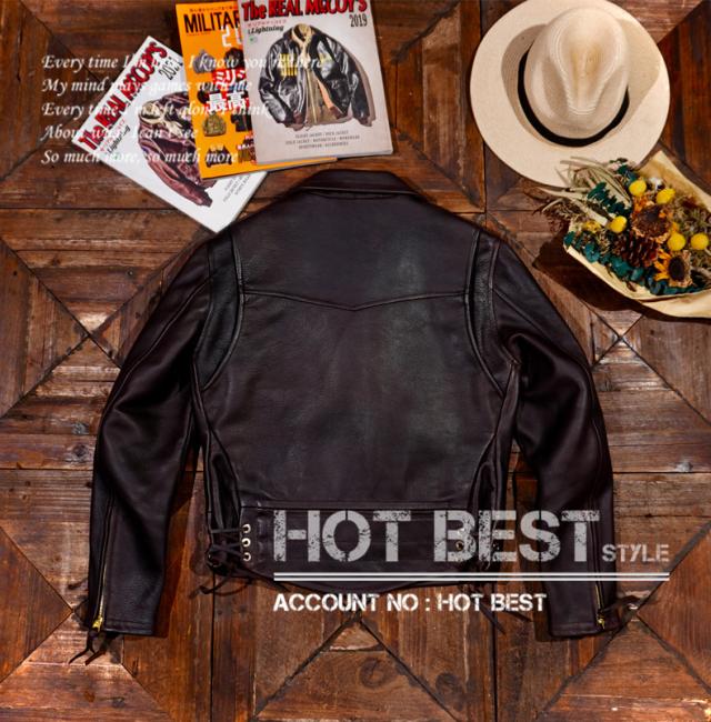 最高級 1.8mm カウハイド 復刻30年代スタイル メンズ 革ジャン シングルライダース レザージャケット 牛革