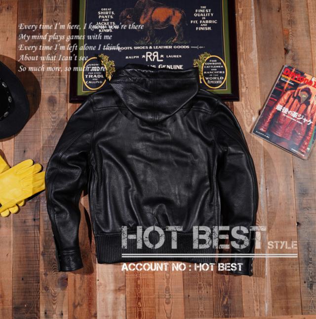 1.3mm カウハイド フーデッドパーカー レザージャケット ボマー ボンバー ライダース イタリアンレザー 牛革