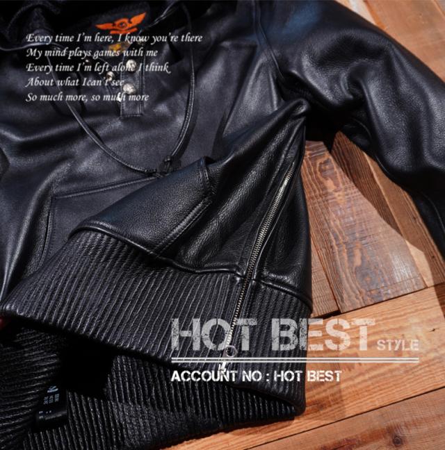 1.3mm カウハイド フーデッドパーカー レザージャケット ボマー ボンバー ライダース イタリアンレザー 牛革