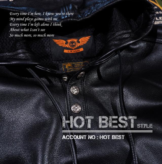 1.3mm カウハイド フーデッドパーカー レザージャケット ボマー ボンバー ライダース イタリアンレザー 牛革