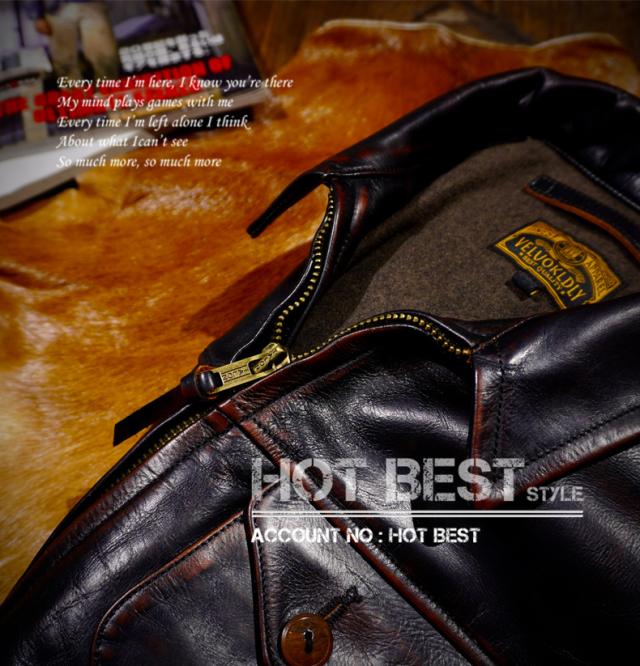 1.5mm 茶芯ホースハイド 30年代スタイル メンズ 革ジャンシングルライダース レザージャケット トスカーナ植物鞣し革 馬革