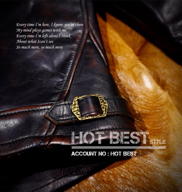 1.5mm 茶芯ホースハイド 30年代スタイル メンズ 革ジャンシングルライダース レザージャケット トスカーナ植物鞣し革 馬革