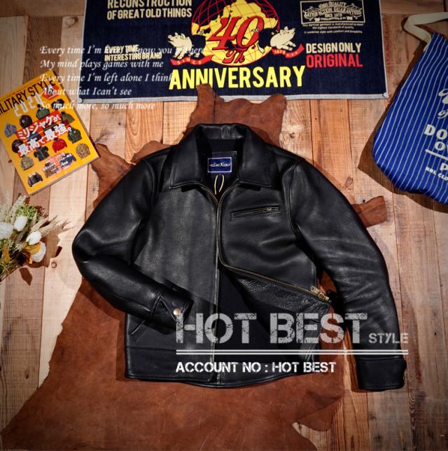 1.5mm カウハイド 30年代スタイル シングルライダース メンズ 革ジャン レザージャケット トスカーナ植物鞣し革 牛革