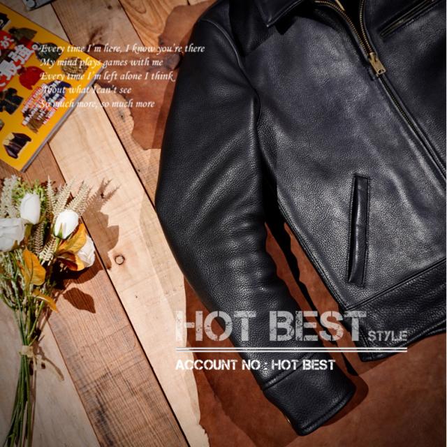 1.5mm カウハイド 30年代スタイル シングルライダース メンズ 革ジャン レザージャケット トスカーナ植物鞣し革 牛革