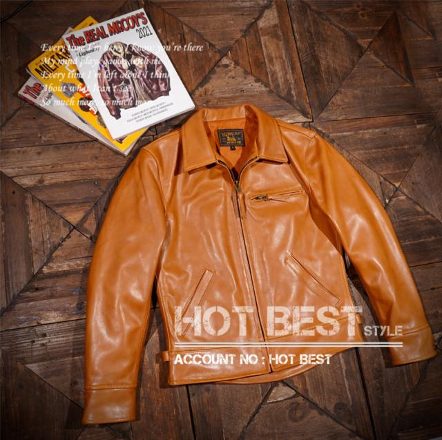 1.5mm ホースハイド 30年代スタイル シングルライダース メンズ 革ジャン レザージャケット トスカーナ植物鞣し革 馬革