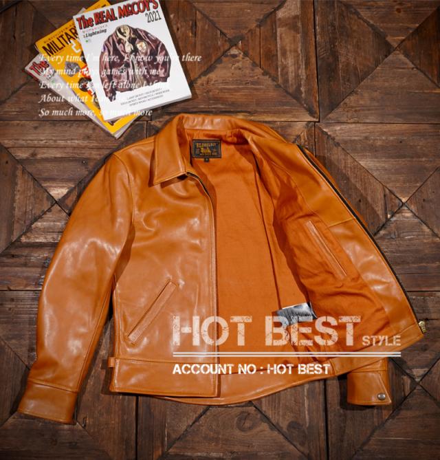 1.5mm ホースハイド 30年代スタイル シングルライダース メンズ 革ジャン レザージャケット トスカーナ植物鞣し革 馬革