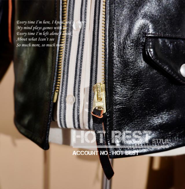 1.3mm 茶芯ホースハイド メンズ 革ジャン 50年代 パテッド シングルライダース レザージャケット PADDED タンニンなめし 馬革