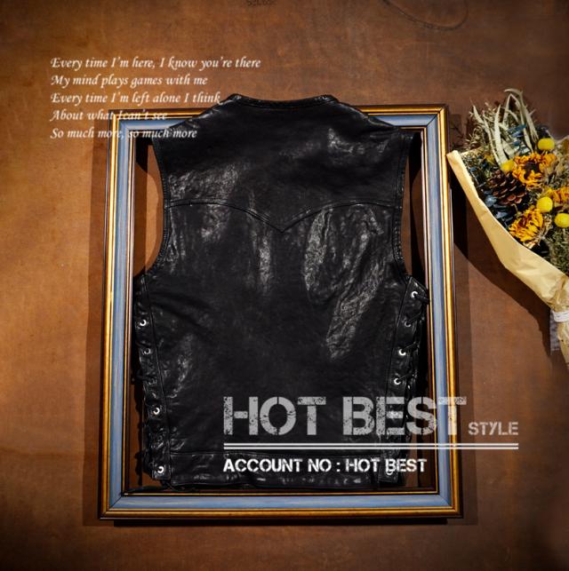 最高峰 1.1mm シープスキン 本革 メンズ レザーベスト 本革ベスト 皮ベスト ジレ レザージャケット ベジタブルタンニンなめし 羊革