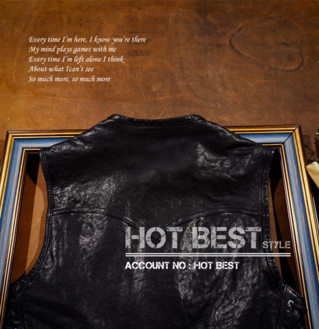 最高峰 1.1mm シープスキン 本革 メンズ レザーベスト 本革ベスト 皮ベスト ジレ レザージャケット ベジタブルタンニンなめし 羊革