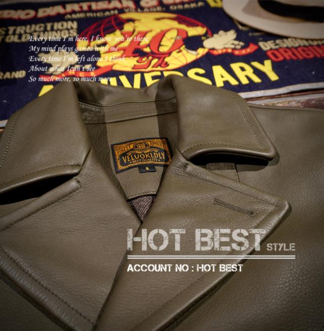 1.7mmカウハイド 定番 740 海軍ピーコート Peacoatメンズ 革ジャン