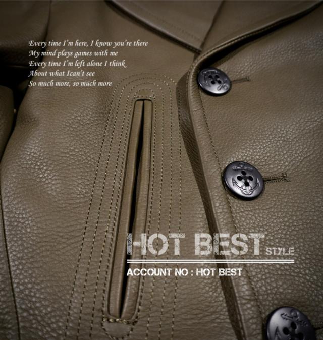 1.7mmカウハイド 定番 740 海軍ピーコート Peacoatメンズ 革ジャン