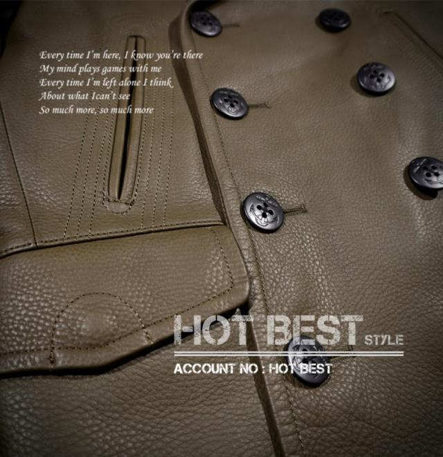 1.7mmカウハイド ヴィンテージ加工 定番 740 海軍ピーコート Peacoatメンズ 革ジャン イタリアンレザー タンニンなめし 牛革 1.7mmカウハイド 定番 740 海軍ピーコート Peacoatメンズ 革ジャン