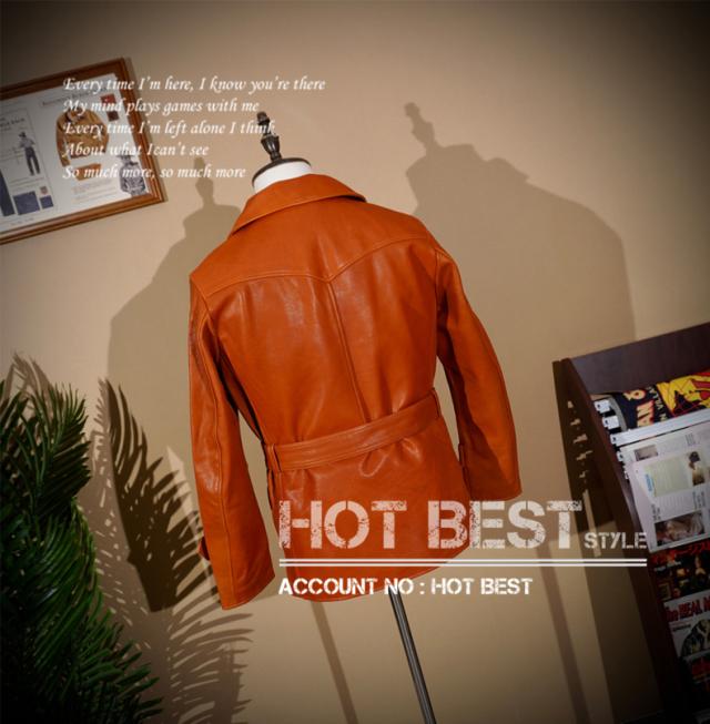 1.2mm カウハイド 定番 740 海軍ピーコート メンズ 革ジャン イタリアンレザー タンニンなめし 牛革