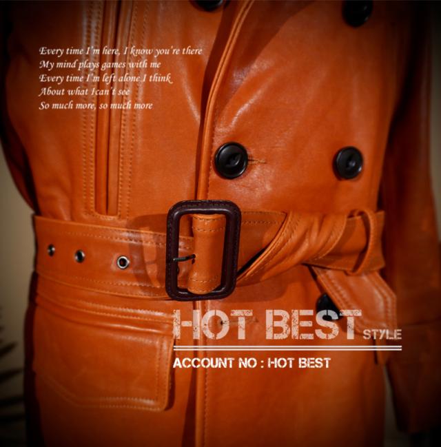 1.2mm カウハイド 定番 740 海軍ピーコート メンズ 革ジャン イタリアンレザー タンニンなめし 牛革