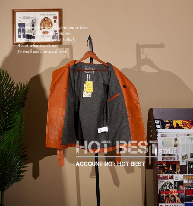 1.2mm カウハイド 定番 740 海軍ピーコート メンズ 革ジャン イタリアンレザー タンニンなめし 牛革