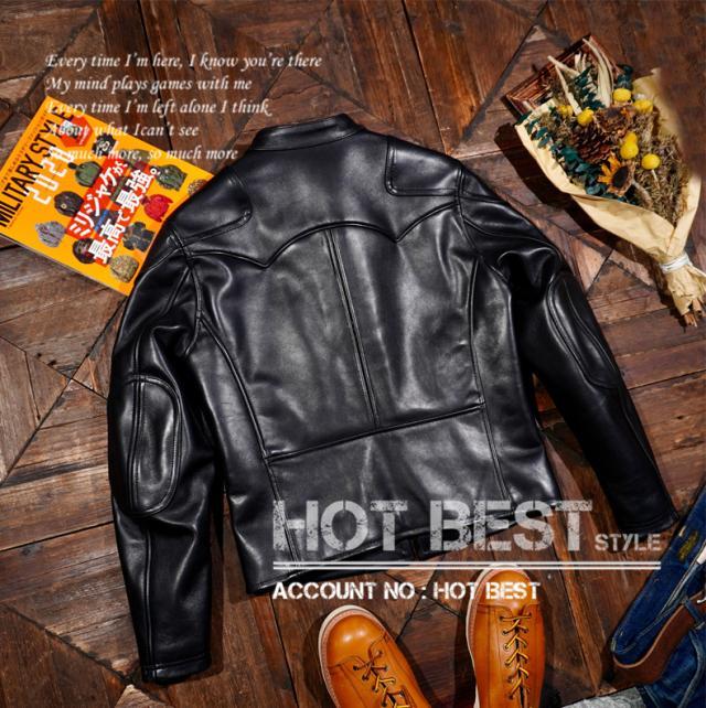 1.3mm カウハイド 50年代 パテッド メンズ 革ジャン シングルライダース レザージャケット PADDED イタリアンレザー 牛革