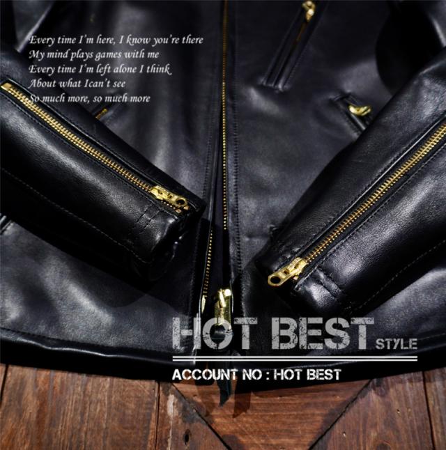 1.3mm カウハイド 50年代 パテッド メンズ 革ジャン シングルライダース レザージャケット PADDED イタリアンレザー 牛革