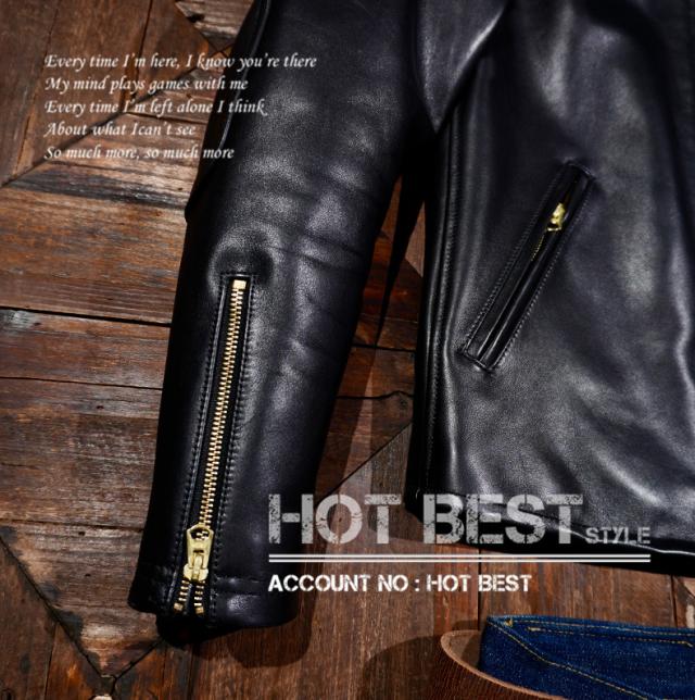 1.3mm カウハイド 50年代 パテッド メンズ 革ジャン シングルライダース レザージャケット PADDED イタリアンレザー 牛革