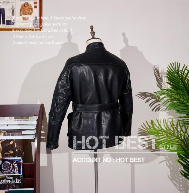 1.5mm カウハイド 復刻50年代スタイル メンズ 革ジャン サファリジャケット パテッド イタリアンレザー 牛革