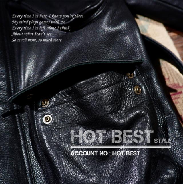 1.5mm カウハイド 復刻50年代スタイル メンズ 革ジャン サファリジャケット パテッド イタリアンレザー 牛革