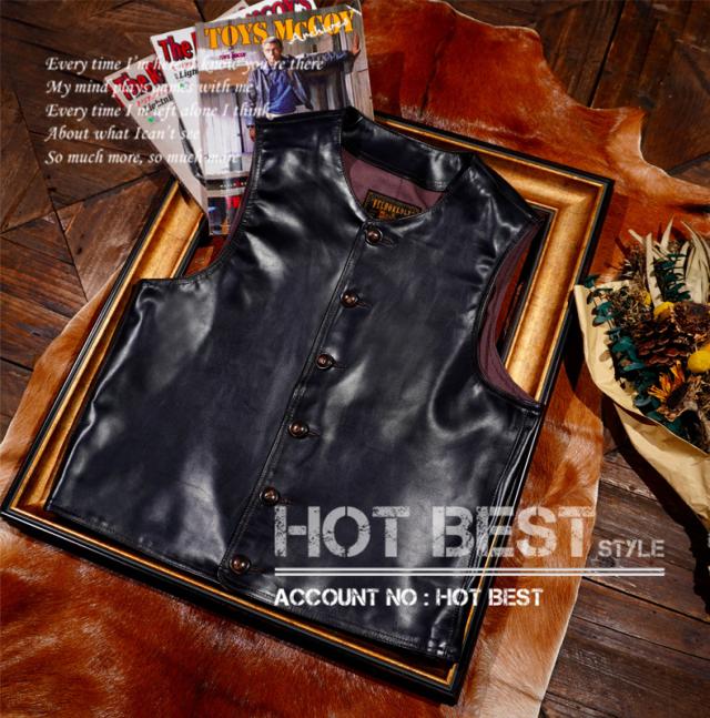 1.2mm茶芯ホースハイド 本革 メンズ レザーベスト ベスト 皮ベスト